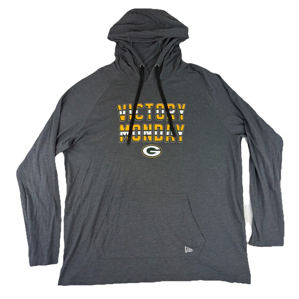 New Era Green Bay‎ Packers Hoodie Men's XXL Victory Monday Gray Players Issued